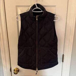 J. Crew Black Quilted Sleeveless Puffer Vest